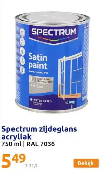 Action Spectrum zijdeglans acryllak 750 ml aanbieding