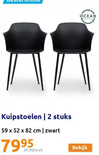 Action Kuipstoelen | 2 stuks 59 x 52 x 82 cm aanbieding