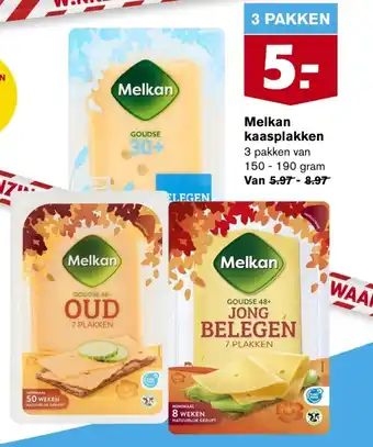 Hoogvliet Melkan kaasplakken 150-190 gram aanbieding