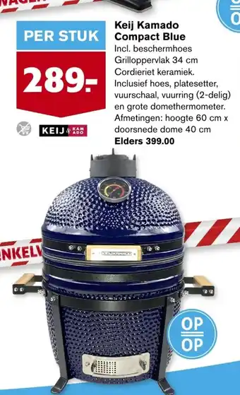 Hoogvliet Keij kamado compact blue aanbieding