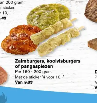 Hoogvliet Zalmburgers, koolvisburgers of pangaspiezen 160-200 gram aanbieding