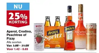 Hoogvliet Aperol, crodino peachtree of fizzy aanbieding