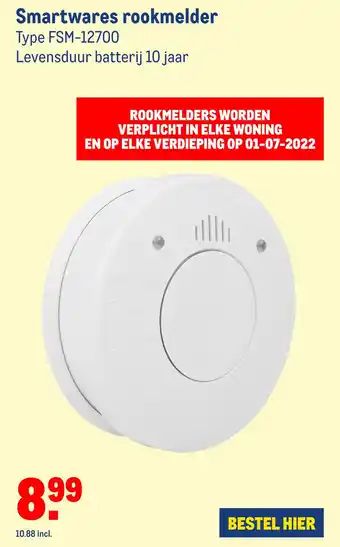 Makro Smartwares rookmelder Type FSM-12700 aanbieding