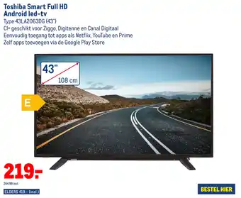 Makro Toshiba Smart Full HD Android led-tv aanbieding