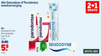 Makro Alle Sensodyne of Parodontax mondverzorging aanbieding