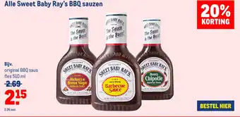 Makro Alle Sweet Baby Ray's BBQ sauzen aanbieding