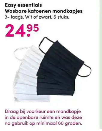 DA Easy essentials Wasbare katoenen mondkapjes aanbieding