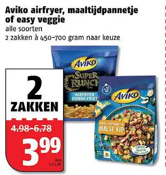 Poiesz Aviko airfryer, maaltijdpannetje i of easy veggie aanbieding