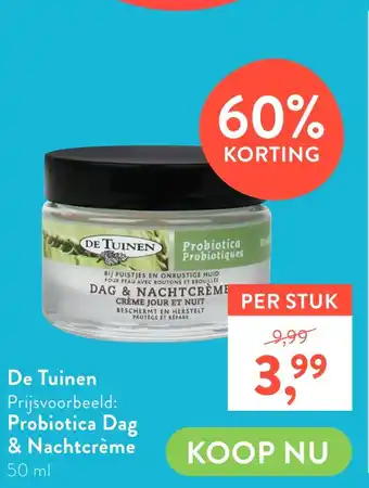 Holland & Barrett De tuinen probiotica dag & nachtcrème aanbieding