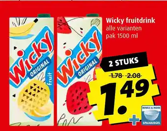 Boni Wicky fruitdrink aanbieding