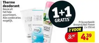 Kruidvat Therme Deodorant 1+1 Gratis aanbieding