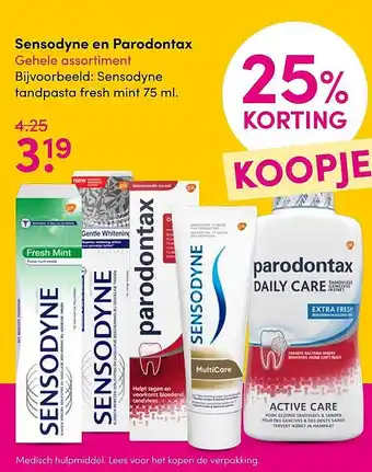 DA Sensodyne en Parodontax Gehele assortiment aanbieding