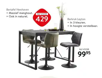 Hoogenboezem Bartafel Newhaven Of Barkruk Leyton aanbieding