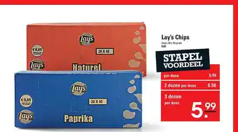 Sligro Lay's chips 20x40 gram aanbieding