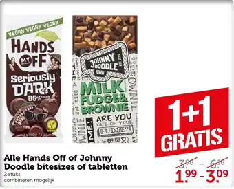 Coop Hands off of johnny doodle bitesizes of tabletten 2 stuks aanbieding