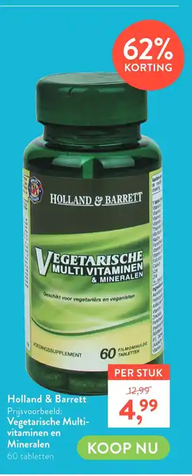 Holland & Barrett Holland & Barrett Vegetarische Multivitaminen en Mineralen KO aanbieding