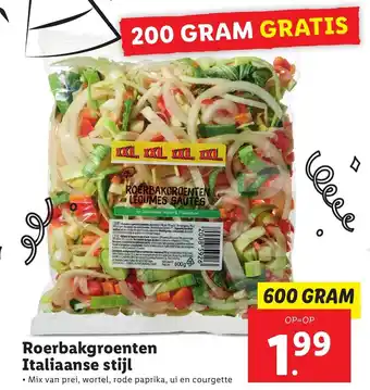 Lidl Roerbakgroenten italiaanse stijl 600g aanbieding