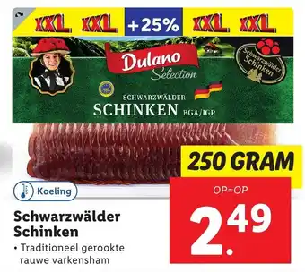 Lidl Schwarzwalder schinken 250g aanbieding