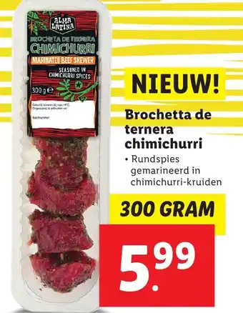 Lidl Brochetta de ternera chimichurri 300g aanbieding