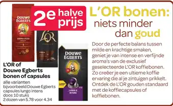 Spar L'OR of Douwe Egberts bonen of capsules aanbieding