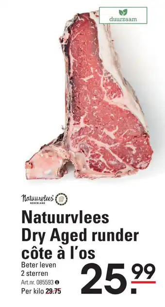 Sligro Natuurvlees Dry Aged runder cote a l'os aanbieding