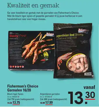 Sligro Fisherman's Choice Garnalen 16/20 Black tiger Spies 750 gram aanbieding