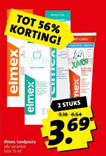 Boni Elmex Tandpasta Tot 56% Korting aanbieding