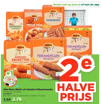 PLUS Alle Mora Mini's of classics frituursnacks aanbieding