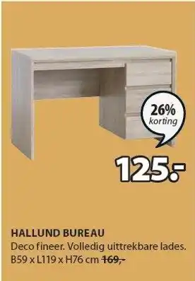 Jysk Hallund bureau aanbieding