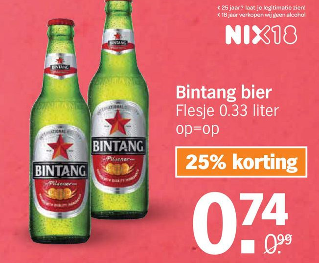 Bintang bier aanbieding bij Albert Heijn