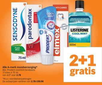 Albert Heijn Alle A-merk mondverzorging aanbieding