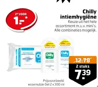 Trekpleister Chilly intiemhygiene aanbieding