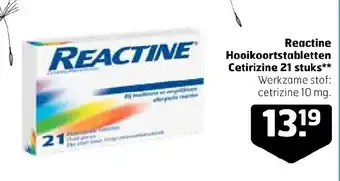 Trekpleister Reactine hooikoortstabletten Cetirizine aanbieding