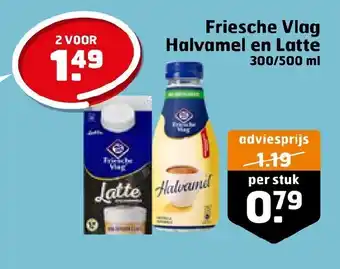 Trekpleister Friesche Vlag Halvamel en Latte 300/500 ml aanbieding