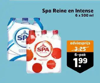 Trekpleister Spa Reine en Intense 6 x 500 ml aanbieding