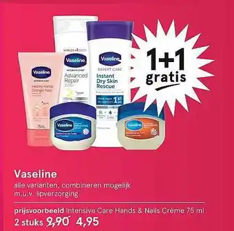 Etos Vaseline 1+1 Gratis aanbieding