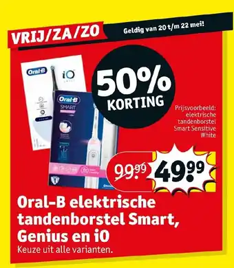 Kruidvat Oral-B elektrische tandenborstel Smart, Genius en i0 aanbieding