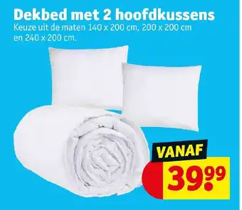 Kruidvat Dekbed met 2 hoofdkussens aanbieding