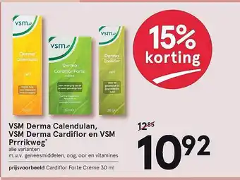 Etos VSM derma calendulan, vsm derma cardiflor en vsm prrrikweg 15% Korting aanbieding