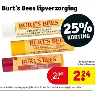 Kruidvat Burt's Bees lipverzorging aanbieding