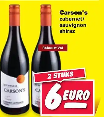 Nettorama Carson's cabernet/ sauvignon shiraz aanbieding