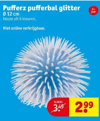 Kruidvat Pufferz pufferbal glitter 12cm aanbieding