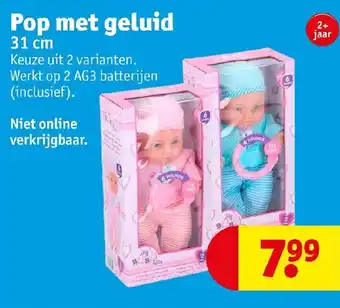 Kruidvat Pop met geluid 31 cm aanbieding