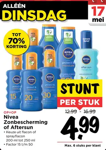 Vomar Voordeelmarkt Nivea Zonbescherming of Aftersun aanbieding