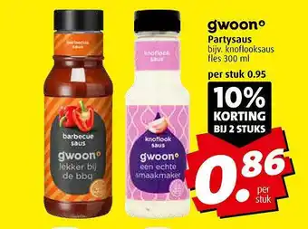 Boni Gwoonº partysaus 10% Korting Bij 2 Stuks aanbieding