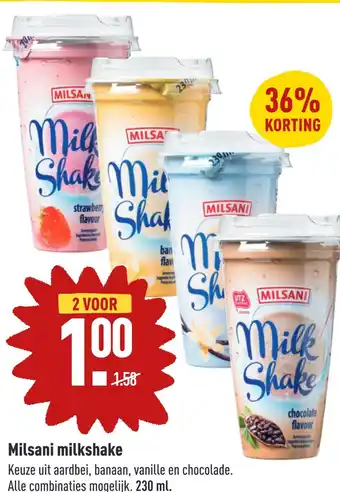ALDI Milsani milkshake aanbieding