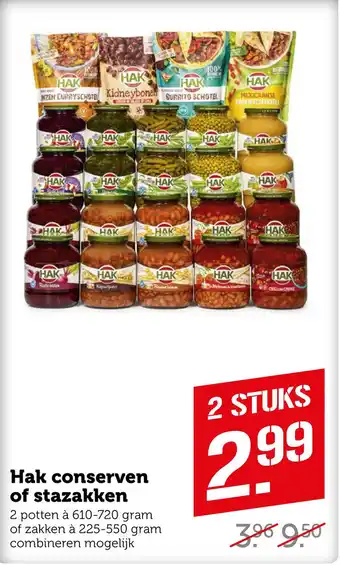 Coop Hak conserven of stazakken aanbieding