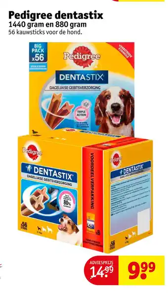 Kruidvat Pedigree dentastix 1440 gram en 880 gram aanbieding