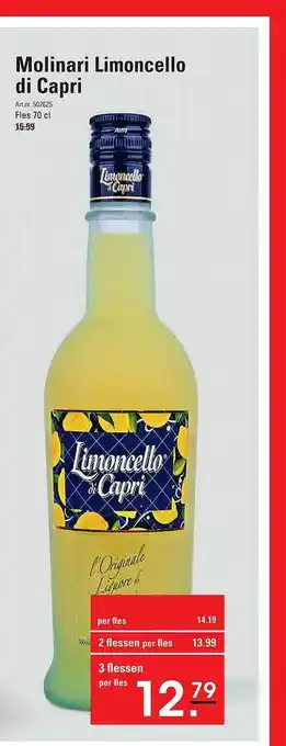 Sligro Molinari Limoncello Di Capri aanbieding