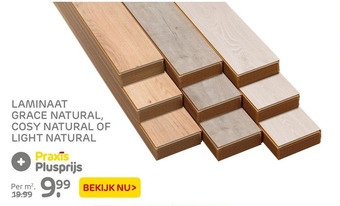 Praxis LAMINAAT GRACE NATURAL, COSY NATURAL OF LIGHT NATURAL aanbieding